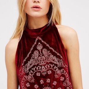 Free People Velvet Bandana Bling Tank S